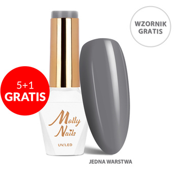 5+1gratis Lakier hybrydowy LED/UV Gel Polish The Trend Edit Nr 307 Steel MollyNails HEMA/Di-HEMA Free 8g+ Wzornik Blacks GRATIS