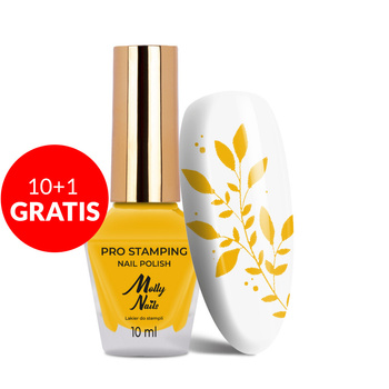 10+1gratis Lakier do stempli i stampingu Molly Nails PRO Stamping Chrome Yellow Nr 23 10ml