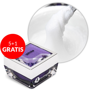 5+1gratis Acrylgel akrylożel budujący Allepaznokcie HEMA/Di-HEMA Free White 30g