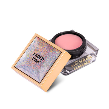 Budujący żel samopoziomujący twardy średniogęsty builder gel self leveling MollyNails Faded Pink HEMA/Di-HEMA Free 15 g