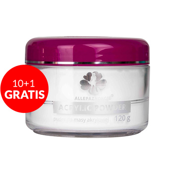 10+1gratis Puder akrylowy do paznokci Allepaznokcie clear Acrylic Powder 120g Nr 1