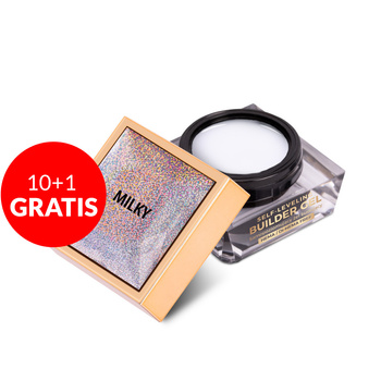 10+1gratis Budujący żel samopoziomujący twardy średniogęsty builder gel self leveling Molly Nails Milky HEMA/Di-HEMA Free 15 g