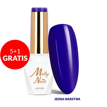 5+1gratis Lakier hybrydowy LED/UV Gel Polish Vivid Vibes Nr 288 Cobalt Storm Molly Nails HEMA/Di-HEMA Free 8g