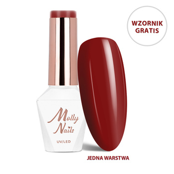 Lakier hybrydowy LED/UV Gel Polish The Trend Edit Nr 301 Burgundy Edit MollyNails HEMA/Di-HEMA Free 8g+ Wzornik Reds GRATIS