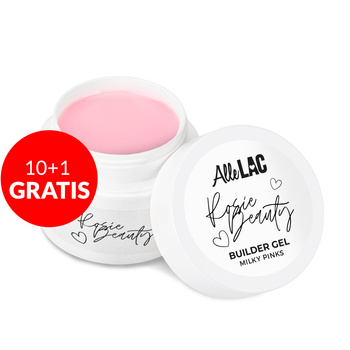 10+1gratis Żel budujący twardy mleczno-różowy Milky Pinks AlleLAC x Rosie Beauty 45g