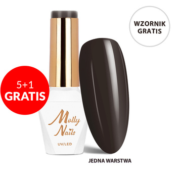 5+1gratis Lakier hybrydowy LED/UV Gel Polish The Trend Edit Nr 300 Dark Chocolate MollyNails HEMA/Di-HEMA Free 8g+ Wzornik Browns GRATIS