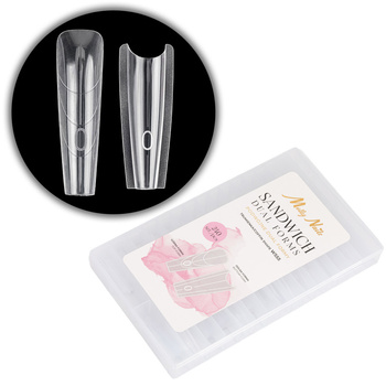 Podwójne kanapkowe dual formy do budowy paznokci Sandwich dual forms trumienka W555 Molly Nails 240 szt