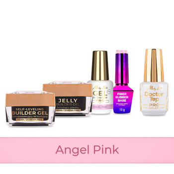 PRO MATCH SYSTEM 4+1 Angel Pink: 3x żele: Jelly&SelfLeveling&Gel in bottle+Baza+Doctor Top 15g GRATIS