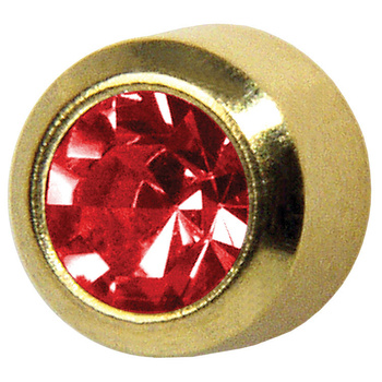 Kolczyki Studex Plus garnet w oprawie pełnej złoty(r)