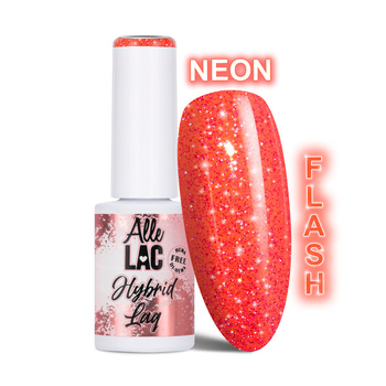 LED/UV-Gel-Nagellack „Oranges Flash Glitter Orange“ von AlleLac, HEMA/Di-HEMA-frei, 6 g