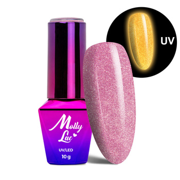 MollyLac Night Glowing Sweetest Perfection HEMA/Di-HEMA Free 10g No. 672 glow-in-the-dark hybrid nail polish
