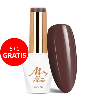 5+1 gratis Molly Nails Choco Dreams Sticky Toffee HEMA/Di-HEMA-freier Hybridlack 8 g Nr. 354