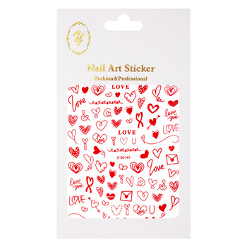 Thin self-adhesive heart-shaped nail stickers Z-D5147 red