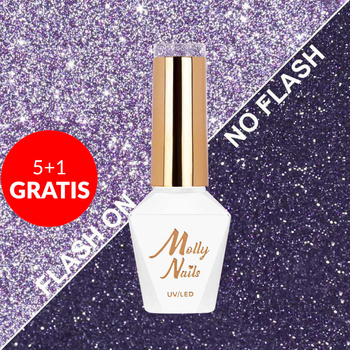 5+1 gratis Smalto ibrido Molly Nails Flashing Lights 3 Queencess HEMA/Di-HEMA Free 8 g n. 615