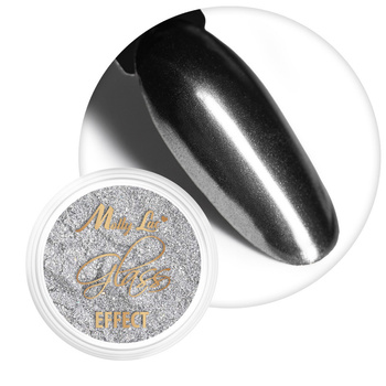 Дзеркальний пилок для декорування нігтів MollyLac Glass Effect Silver № 2