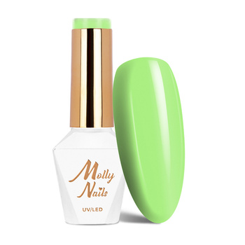 Гібридний лак Molly Nails Green Party Green Energy без HEMA/Di-HEMA, 8 г, № 80