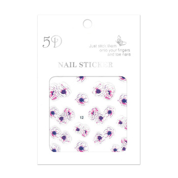 Autocollants pour ongles 5D fleurs n° 12
