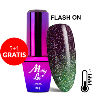 5+1 free MollyLac Thermo Flashing Lights Photographic hybrid nail polish, 10 g, No. 693