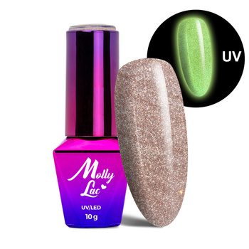 MollyLac Night Glowing Suede HEMA/Di-HEMA Free 10g No. 670 glow-in-the-dark hybrid nail polish