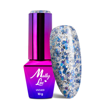 MollyLac Born To Glow Dreamlife glitter hybrid polish 10 g No. 574