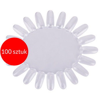 100 pieces Sun display template for hybrid gels and powders, transparent, 20 tips