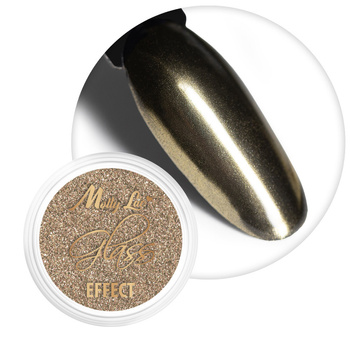 Дзеркальний пилок для декорування нігтів MollyLac Glass Effect Golden № 1