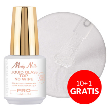 Top Liquid Glass Molly Nails – No-Wipe, ohne Abwischen, HEMA/Di-HEMA-frei, klar, 10 g