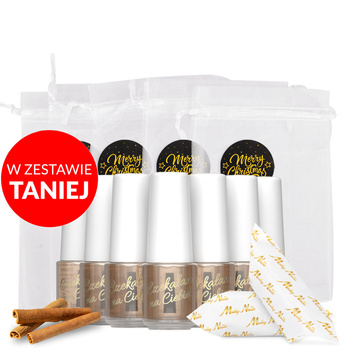 100 unidades de aceite especial para cutículas y uñas con aroma a canela y caramelos, en una bolsita decorativa de 5 ml