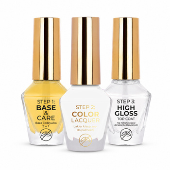 MollyNails Vinyl Effect System Set Essenziali in 3 fasi – Bianco