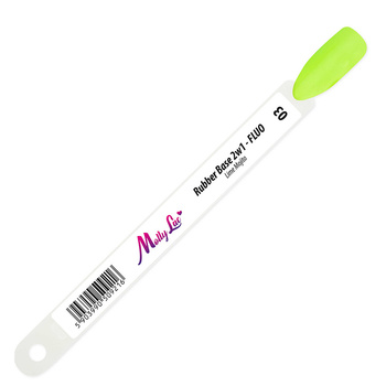 Campionario bastoncini Fluo Rubber Base 2 in 1 MollyLac Lime Mojito senza HEMA/Di-HEMA n. 3