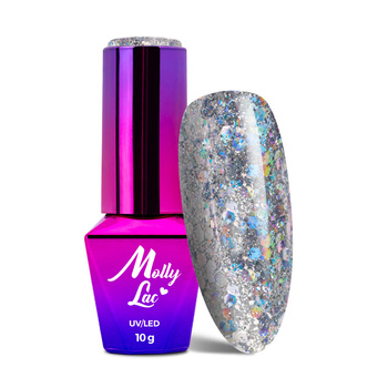 MollyLac Born To Glow Aspire glitter hybrid polish 10 g No. 573