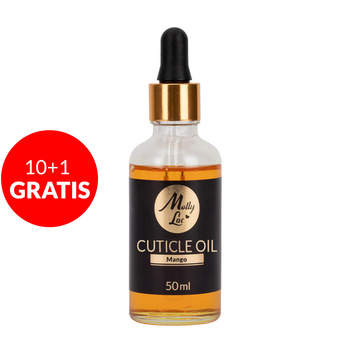 10+1 free Cuticle and nail oil with dropper, mango scent MollyLac 50ml