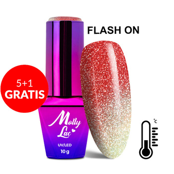 5+1 free MollyLac Thermo Flashing Lights Strangelove hybrid nail polish, 10 g, No. 691
