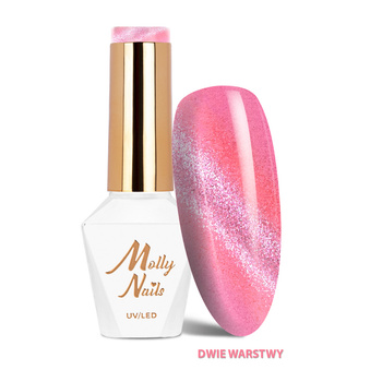 Гібридний лак LED/UV Gel Polish Cat Eye Crystal Water № 265 Berry Molly Nails без HEMA/Di-HEMA, 8 г
