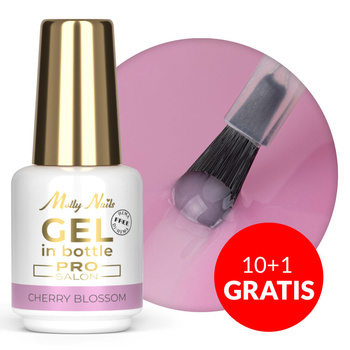10+1 безкоштовно Гель для нарощування в пляшці з пензликом Gel in Bottle Molly Nails Pro Salon Cherry Blossom без HEMA/Di-HEMA, 15 г