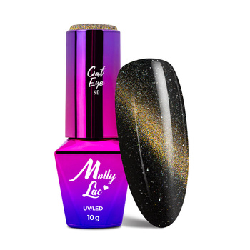 Magnetic hybrid nail polish with cat's eye effect Cat Eye Flashing Magic MollyLac 10g No. 157