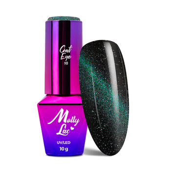 Магнітний гібридний лак з ефектом котячого ока Cat Eye Flashing Magic MollyLac 10 г № 154