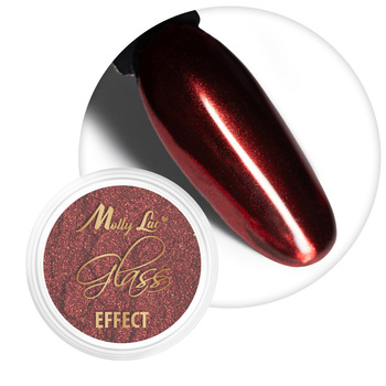 Дзеркальний пилок для декорування нігтів MollyLac Glass Effect Red № 3