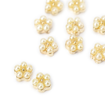 Décorations pour ongles : fleurs en perles 3D Molly Nails n° 1, 10 pièces