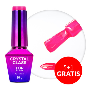 5 + 1 gratis. Esmalte de color sin necesidad de limpiar la uña. Esmalte «no wipe» Crystal Glass de Molly Nails, rosa, sin HEMA ni Di-HEMA, 10 g