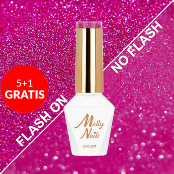 5+1 gratis Molly Nails Duo Flashing Lights Rose Of Dreams HEMA/Di-HEMA-freier Hybridlack 8 g Nr. 601