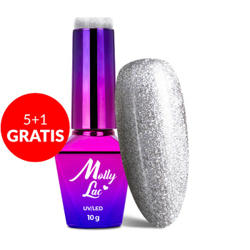 5 + 1 gratuit Vernis hybride MollyLac Queens Of Life Platinium 10 g n° 36