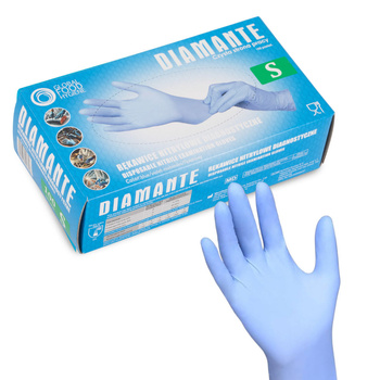 Diamante Einweg-Nitrilhandschuhe für Diagnose und Schutz, Größe S, blau-violett, 100 Stück