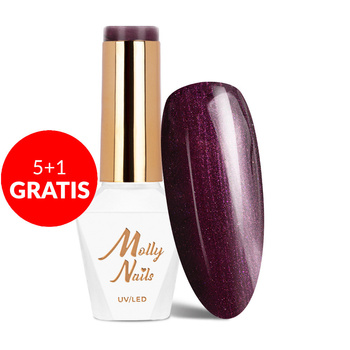 5+1 gratis Molly Nails Hybridlack „I'm Nudelover“ Liquid Violet, HEMA/Di-HEMA-frei, 8 g, Nr. 528