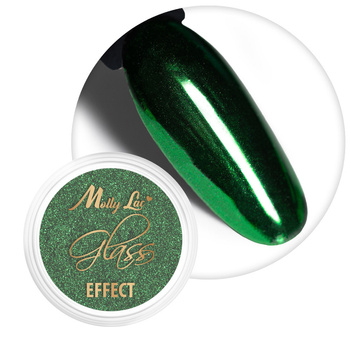 Дзеркальний пилок для декорування нігтів MollyLac Glass Effect Green № 9
