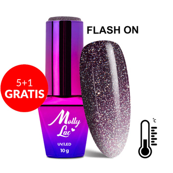 5+1 free MollyLac Thermo Flashing Lights Itself hybrid nail polish, 10 g, No. 694