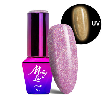 MollyLac Night Glowing One Caress HEMA/Di-HEMA Free 10g No. 674 glow-in-the-dark hybrid nail polish