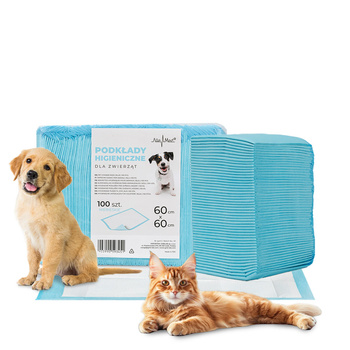 Hundepflegeunterlagen, saugfähige Matten, für die Toilettenerziehung, Hygiene und Sauberkeit, AlleMed, 100 Stück, 60 x 60 cm, blau