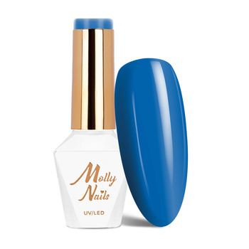 Гібридний лак Molly Nails Blue Sky Dark Blue без HEMA/Di-HEMA, 8 г, № 116