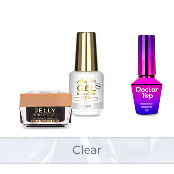 PRO MATCH SYSTEM 2+1 Clear: 2 гелі LED/UV по 15 г: Jelly&Gel у флаконі + Doctor Top 10 г БЕЗКОШТОВНО